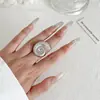 Anillo de Acero Inoxidable de Lujo Ligero con Forma de Caracol, Nueva Moda Transfronteriza, Anillo de Dedo Índice con Personalidad de Temperamento de Alto Nivel
