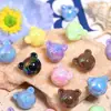 Contrabando Novas Contas de Gelatina de Acrílico Coloridas Meio Furo Urso Contas Soltas DIY Acessórios de Cabelo para Crianças Acessórios