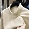 Chamarra Sudadera Casual Versátil de Lana de Alto Kilometraje 2026 con Cremallera Media Larga y Cuello Alto de Doble Cara Ropa de Abrigo