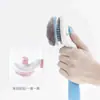 Pente autolimpante de um toque para cães e gatos, pente de agulhas autolimpante desembaraçador para animais de estimação de pelo longo, pente removedor automático de pelos