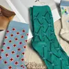 Calcetines de Malla Transpirables Color Caramelo Delgados para Primavera y Verano con Diseño de Color Contrastante y Patchwork, Calcetines de Media Pantorrilla Estilo Universitario Femenino