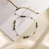 Colar Yunyao de Pedra Natural Nicho para Mulheres, Pulseira Quadrada de Zircônia de Alta Qualidade que Não Desbota, Conjunto de Moda Leve de Luxo em Ouro 18K
