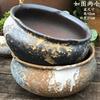Vaso Grande de Terracota Feito à Mão, Vaso de Cerâmica Rústica de Grande Diâmetro para Suculentas e Flores, Vaso de Cerâmica para Plantas Suculentas com Formato de Tronco Velho