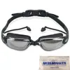 Gafas de Natación Galvanizadas Tapones para los Oídos de una Pieza para Exteriores Miopía Gafas de Natación para Adultos Impermeables y Antivaho Venta Directa de Fábrica