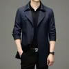 Nova Jaqueta Masculina de Meio Comprimento com Gola de Terno, Botão Único, Moda Business Casual