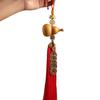 Colgante de calabaza de latón cinco diqian puerta a puerta natural puerta abierta sala de estar dormitorio borla roja adornos con el carácter fu