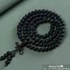 Pulsera de Madera de Águila con Artesanía de Patrón de Tornillo, Material Antiguo de Vietnam Nha Trang, Cuentas de Oración de Madera de Águila, Pulsera para Hombre, Pulsera de Oración de 108 Cuentas para Mujer