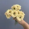 Flor de Gerbera Artificial de un Solo Tallo Cepillado Fresca y Simple Estilo Ins, Decoración Artificial Minimalista Moderna para el Hogar Gerbera Blanca Artificial