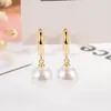 Platado de Plata, Estilo Nuevo, Moderno, Ligeros, Lujosos, Diseño Simple y de Nicho, Pendientes de Perlas de Concha, Venta Directa de Fábrica