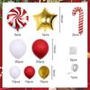 Traje de decoración de globos navideños, globo rojo, blanco y verde, bastón de caramelo, estrella, globo de papel de aluminio, fiesta de cumpleaños