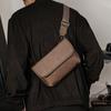 Bolso Pequeño Estilo Coreano Versátil para Hombre y Mujer Nuevo Bolso Cuadrado Pequeño Cruzado Bolso de Hombro a la Moda Bolso de Pecho Crazy Horse pu Cartera Casual