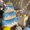 Balão Metalizado Rosa Coração Vazado, Balão de Bolo de Aniversário Grande de Pé, Balões Metalizados de Números Rosa Azul, Decorações Estéticas para Festa, Adereços Fotográficos para Crianças, Primeiro Aniversário de Meninos Meninas