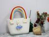 Cesta Trançada de Corda de Algodão Estilo Fresco Bolsa de Mão Nova Chegada de Verão Nuvens Arco-Íris Bolsa de Mão Fofa Estilo Coreano para Crianças