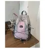Mochila Funcional Gradiente de Gaze Roxa Nebulosa para Estudantes Universitárias, Estilo Montanha Doce e Descolado Casual para Viagem ao Ar Livre Caminhada