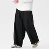 Roupas de outono Tamanho plus Estilo japonês Calças de trabalho Casuais folgadas Calças Harem Perna reta Calças de perna larga Homens e mulheres Estilo americano