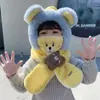 Novo Cachecol de Inverno Infantil com Chapéu Integrado Quente à Prova de Vento com Proteção para Orelhas para Meninos e Meninas, Chapéu Fofo de Pelúcia Espesso com Forro de Fleece