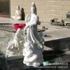 Estatua de Guanyin tallada en piedra, tallada en piedra, dragón de mármol blanco, rama de sauce de Guanyin, botella de red, artesanía de Guanyin.
