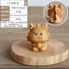 Talla en Madera de Ciprés Versión Q Lindas Doce Señales del Zodíaco Adornos Creativos de Escritorio Artesanías Tradicionales Decoraciones Coleccionables