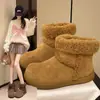 Nuevas botas de invierno cálidas y elegantes con forro polar y suelas gruesas, con un diseño mullido, y una nueva colección 2026 de zapatos de algodón para mujer