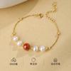 Nuevo Diseño de Fujian y Guangdong: Pulsera de Perlas de Agua Dulce de Frijol Rojo Cinabrio para Mujer, Plata de Ley S925, Nuevo Estilo Chino con un Toque de Alta Gama