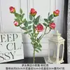 Rosas Artificiales Pequeñas Vintage de Múltiples Cabezas con Bordes Quemados, Flores de Rosa Griegas de Alta Calidad para Boda y Decoración de Exportación