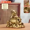 Estatueta de tartaruga-dragão toda em cobre, um símbolo de riqueza e prosperidade, perfeita para decoração de casa ou escritório