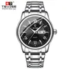 Reloj de hombre de moda al por mayor de Douyin con correa de acero, doble calendario, luminoso, resistente al agua, de cuarzo, disponible para dropshipping