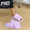 Pantuflas de Piel con Estampado de Leopardo Transfronterizas para Mujer Otoño Nuevo Estilo Francés Suela Plana Cómodas de Celebridad de Internet Hogar Pantuflas de Felpa de Algodón