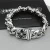Nuevo y elegante pulsera de cruz para hombres a la moda, colección de pulseras vintage hechas a mano de alta gama europeas y americanas, directo del fabricante