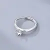 Anel de diamante DIY com cravação de seis garras de 5 mm em prata de lei maciça S925 com um novo design de padrão nacional de alta qualidade estilo chinês