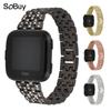 Reloj Fitbit Versa 3 correa de acero inoxidable con cinco eslabones totalmente de diamante Sense2 pulsera de metal Versa 4 Diamante