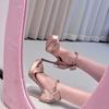 Sandalias de Banquetes de Ballet Lolita con Hebilla de Una Tira Estilo Francés Impermeables Plataforma Color Champaña Tacones de Aguja con Lazo para Mujer
