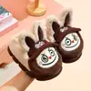 Pantuflas de algodón para niñas, lindas y cálidas con forro de felpa, zapatos peludos para niños, zapatos de algodón antideslizantes de suela gruesa para el hogar, para padres e hijos, para invierno