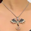 Collar de Dragón Gótico Retro Oscuro para Mujer Estilo Europeo y Americano ins Creativo Cadena Clavicular con Forma de Dragón Transfronterizo Cadena de Cuello Zodiacal Marea