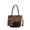 Bolso Pequeño Moda para Mujer Popular Bloque de Color Mate Cesta de Frutas Mini Bolso Cubo Nuevo Bolso de Hombro Cruzado de Alta Gama