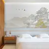 Estilo Antiguo Nueva Pintura China de Paisaje Ático Papel Tapiz Villa Dormitorio Sofá Pared de Fondo Pintura Papel Tapiz No Tejido