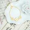Nuevo Pulsera de Oro Arena de Vietnam Estilo Lujo Ligero Simple Cara Brillante Escama de Dragón Pulsera de Trébol de Cuatro Hojas Joyería de Mano Elegante para Mujer Suministro