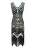 Vestido de lentejuelas y perlas estilo retro 1920 con escote en V delantero y trasero Vestido de borlas de moda Artículo Caliente de Aliexpress Amazon