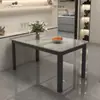 Mesa de comedor de losa de roca, diseño simple y elegante, adecuada para uso doméstico, forma rectangular, ideal para apartamentos pequeños, juego de mesa y sillas de comedor
