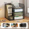 Prateleira de Armazenamento para Classificação de Assuntos Porta-livros de Mesa Estante em Camadas Porta-arquivos de Mesa para Estudante Prateleira de Armazenamento de Livros Uso Doméstico