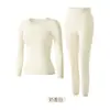 Conjunto Térmico de Camiseta de Manga Longa e Calça Comprida Hidratante e Quente Estilo TikTok, Máscara de Beleza Térmica, Roupas e Calças de Outono, Camada de Base de Alta Elasticidade, Conjunto Térmico para Mulheres