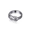 Anillo de oro de 18 quilates con nudo de cuerda de cáñamo doble, hebilla, anillo liso liso, joyería de acero inoxidable, fabricantes, venta al por mayor