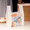 Bolsa de embalaje de plástico engrosada bolsa de embalaje para llevar bolsa de alimentos bolsa de embalaje para repostería privada bolsa tipo camiseta con impresión a color tamaño grande