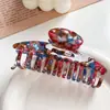 Clip para placa de ácido acético estilo europeo y americano retro color carey clip para el cabello parte posterior de la cabeza clip de tiburón clip grande para baño