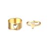 Conjunto de Anéis Borboleta Liga de Zinco Anéis Geométricos Vazados Conjunto de 2 Peças Joias Estilo Ins para Casal Design Céu Estrelado