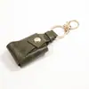 Chaveiro de Carro Couro PU Chaveiro de Metal Cor Pura Anti-Perda Pingente de Chaveiro Chaveiro de Bolsa Couro Marca Tendência