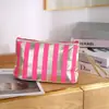 Bolsa de Maquiagem Listrada Portátil Cor Phnom Penh Bolsa de Mão Mini Bolsa Portátil para Armazenamento de Cosméticos Bolsa à Prova d'Água para Mulheres
