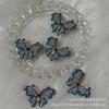 Alto Luxo Estilo Nacional Liga Diamante Vermelho e Azul Borboleta Cartão 34mmdiy Brincos Brincos Colar Pulseira Nicho Superior Luz