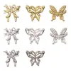 Arte de Unhas Joias Borboleta de Liga Tridimensional Luxo Acessível Laço Tridimensional Asas de Borboleta de Metal Acessórios de Diamante para Unhas Popular