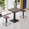 Mesa de negociación engrosada, habitación de hotel en alquiler, restaurante de comida rápida, juego de mesa y sillas para té de burbujas y bocadillos, cafetería, mesa cuadrada pequeña de color pizarra